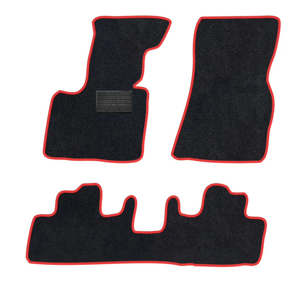 

Автомобильный коврик для Bmw X3 2017-2023 G01, полиэстер, замша, противоскользящая черная подложка, красная отделка, край