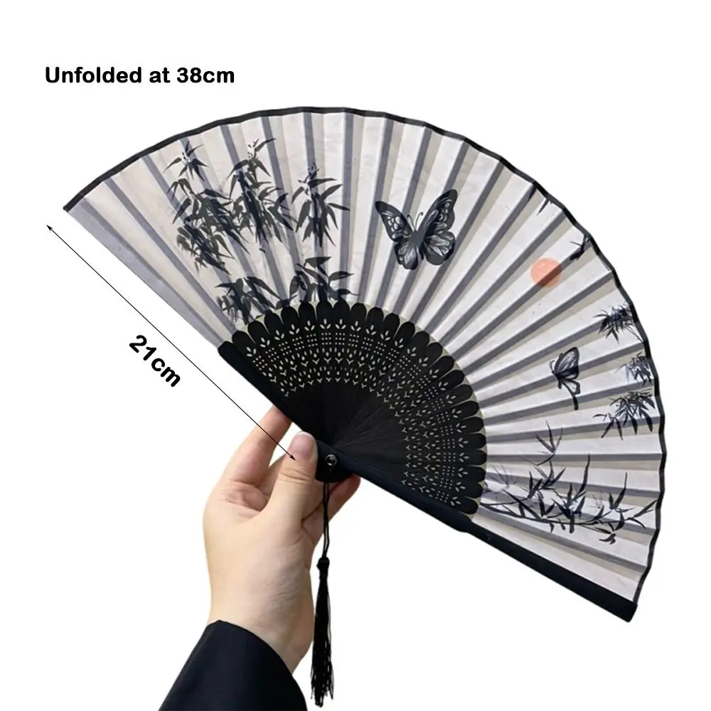 البلاستيك الصينية اليابانية مروحة قابلة للطي الحرف مروحة هان الملابس والاكسسوارات عرقوب الرقص الكلاسيكي مروحة قابلة للطي #6