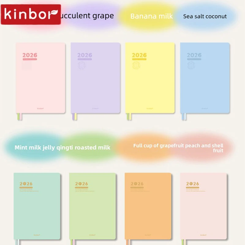 Kinbor 2026 دفتر جدول الأعمال اليومي الجدول الزمني/8-شبكة ترقيم الصفحات خطة زمنية أسبوع مخطط ملاحظات العمل حساب كتاب تسجيل وقت الطالب