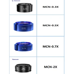 MEKANIK 0.3X 0.5X 0.7X 2X Yardımcı Objektif Lens 48mm Konu Geniş Alan Barlow Lens Binoküler Trinoküler Stereo Mikroskop