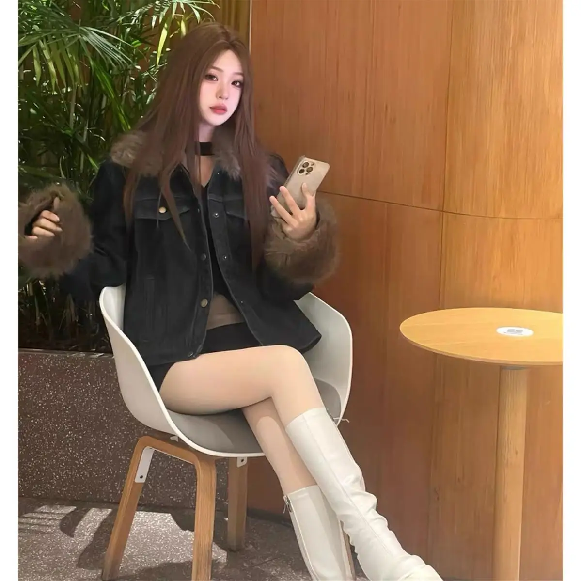 معاطف الدنيم للمرأة طويلة الفراء القطيفة المرأة الخريف سليم صالح أنيقة نمط Preppy المهنية مكتب المضادة للرائحة الرباط مبطن