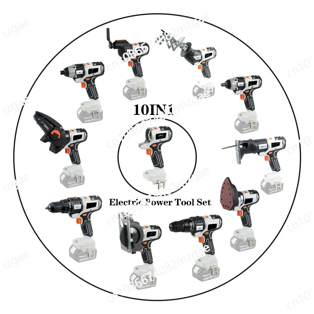 Small and portable DIY home versatile rechargeable woodworking multifunctional set, essential tools for ten function set