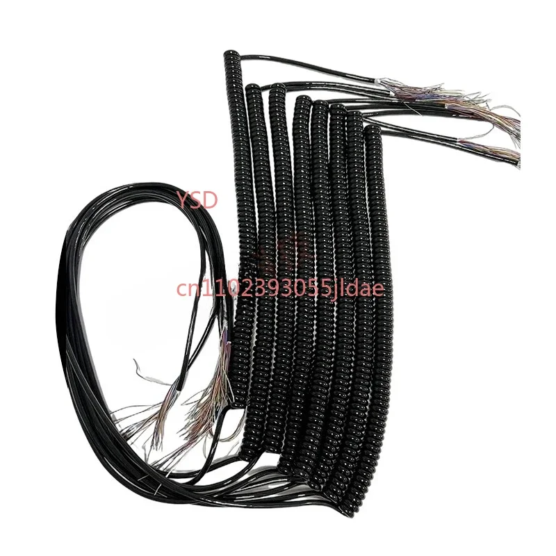 Multi-Core Electronic Handwheel Spring Cable - 12/15/16/17/19/21-Core Spiral Signal Wire Extendable to 3-4M