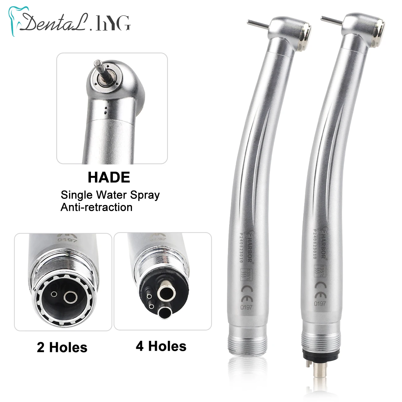 DENTAL High Speed Handpiece Standard Push Button Single Water Spray 2/4 Holes Optional