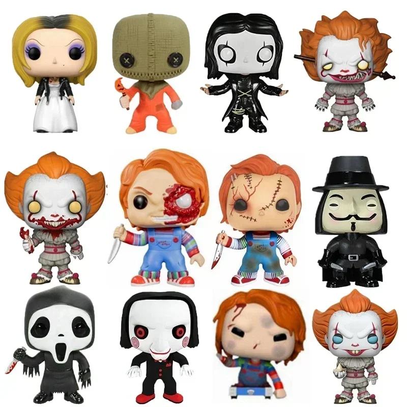 FUNKO POP FACE 51# FREDDY FUNKO SE PENNYWISE 472# V for Vendetta 10# Chucky 798# 658# Billy 52# Action Figure Toys