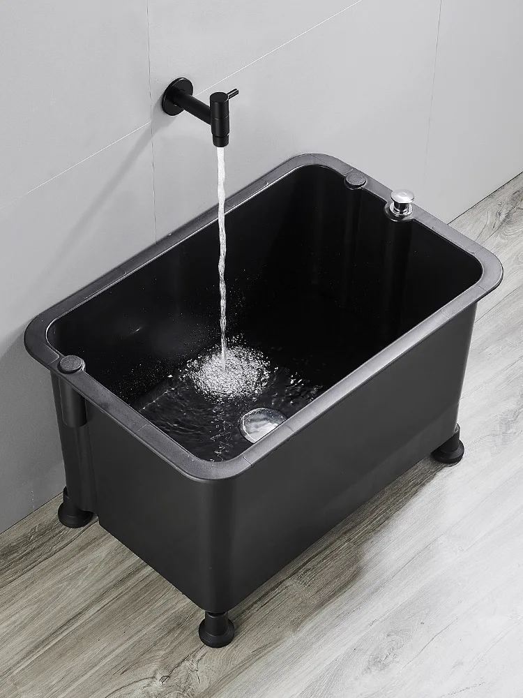 Mop Pool Balcony Wash Mop Basin Floor-to-Floor Bathroom Household Thickened Plastic Mop Pool Large Mobile Pool