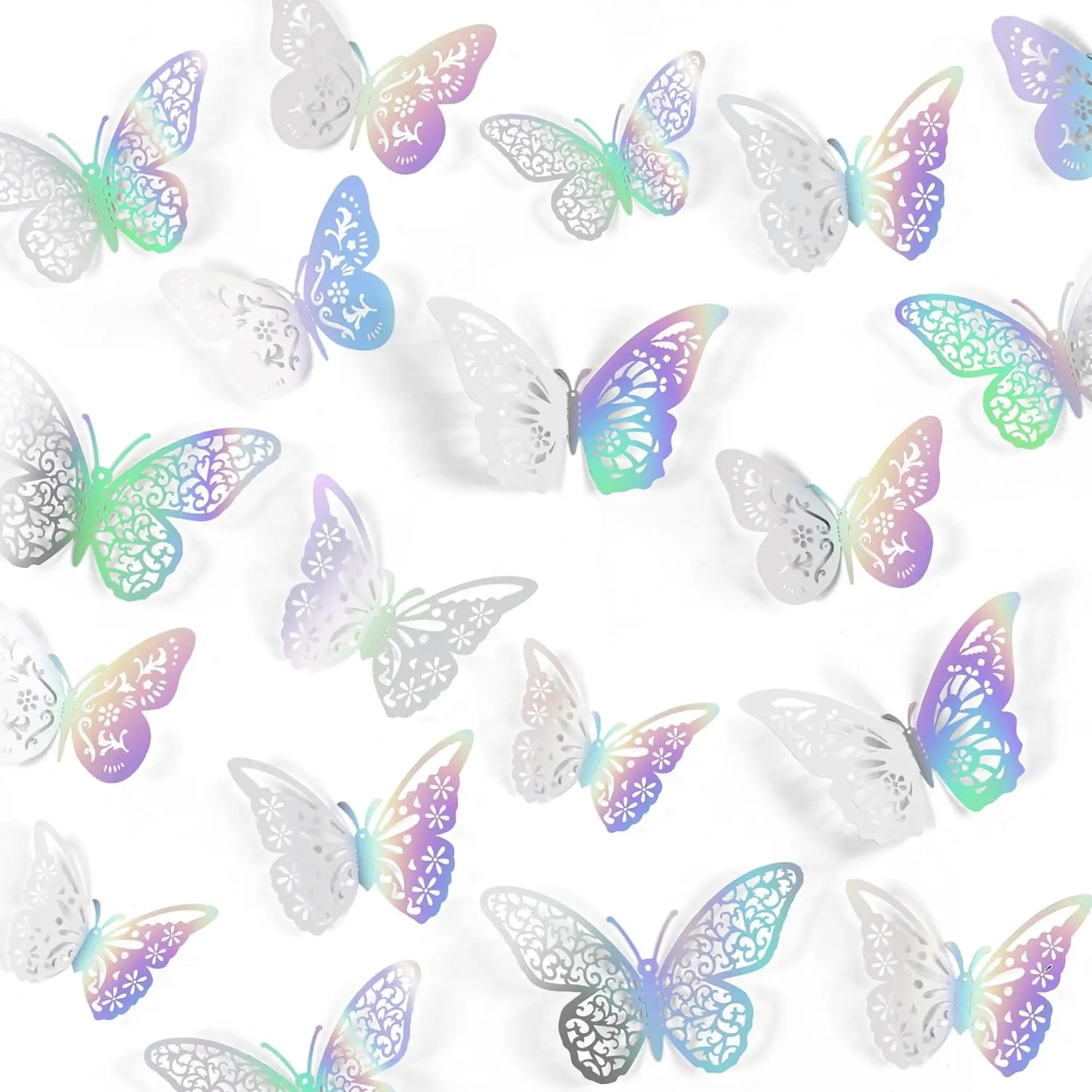 48pcsbutterfly fali dekor, 3D Lepke Avatás decorations, Lepke számára mesterségek, Bokréta, Árverseny decorating, virágos Előkészületek