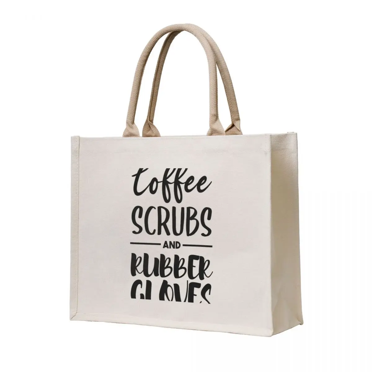 

Coffee, Scrubs and Rubber Gloves - Nurses Apparel Tote Bag canvas tote Fabric bag Canvas bag for women Canvas shoulder