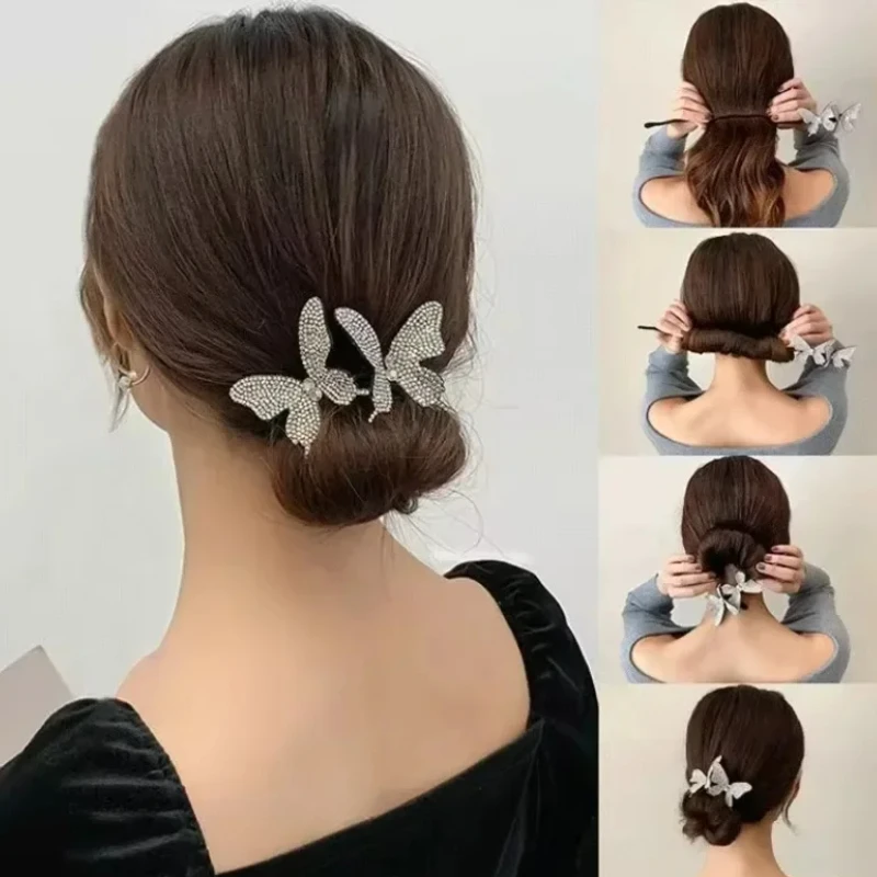 

Elegant Butterfly Bun Maker Korean Lazy Hair Curlers Styling Accessories Hairpin Hair Braiding Braider Hairgrip Styling Tools