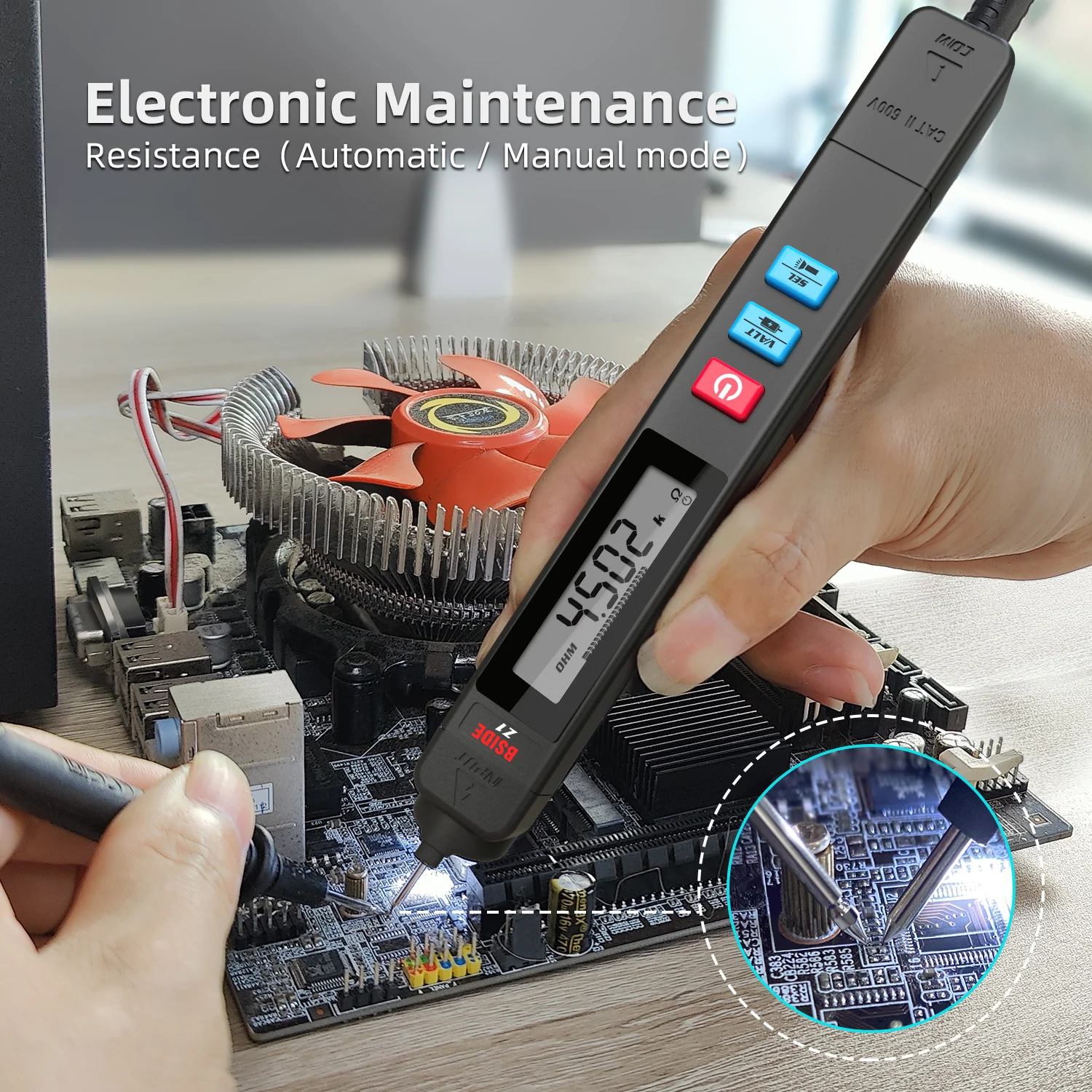 BSIDE Voltage Tester Non-Contact AC Voltage Detector Pen, Integrated Multimeter, Dual Range Electrical Sensor V-Alert Live Wire