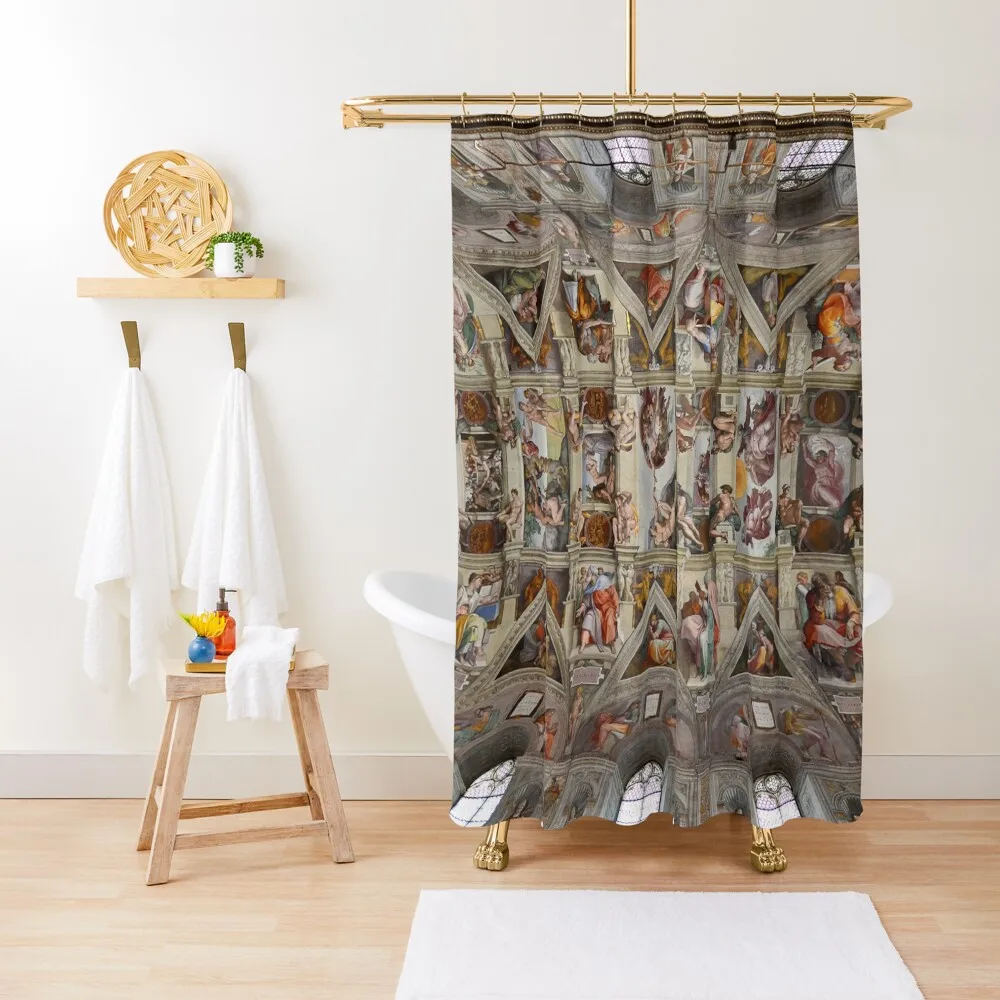 Sistine chapel in the Vatican museum Shower Curtain Shower Bathroom Modern Showers For Bathroom Curtain