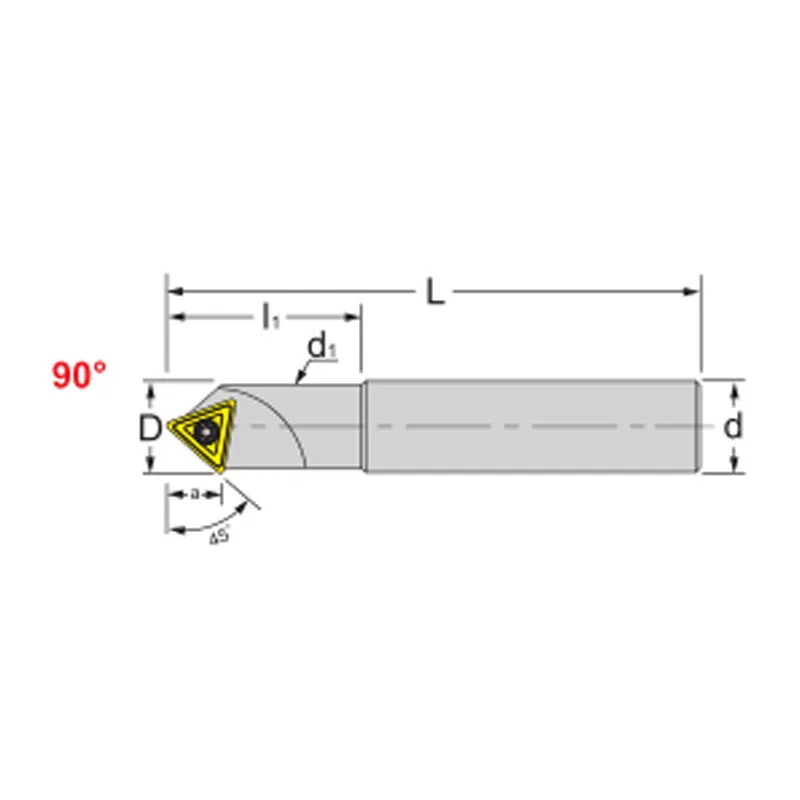 Taiwan Zhengheyuan SSP45 ° positioning chamfer cutter SSP-1616-110L milling lathe inner hole chamfer milling cutter holder