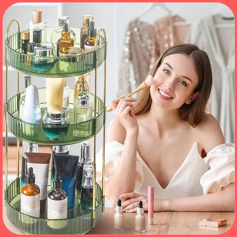 

Вращающийся органайзер для макияжа на 360° ° Вращающийся органайзер для макияжа, косметический органайзер, темно-зеленый