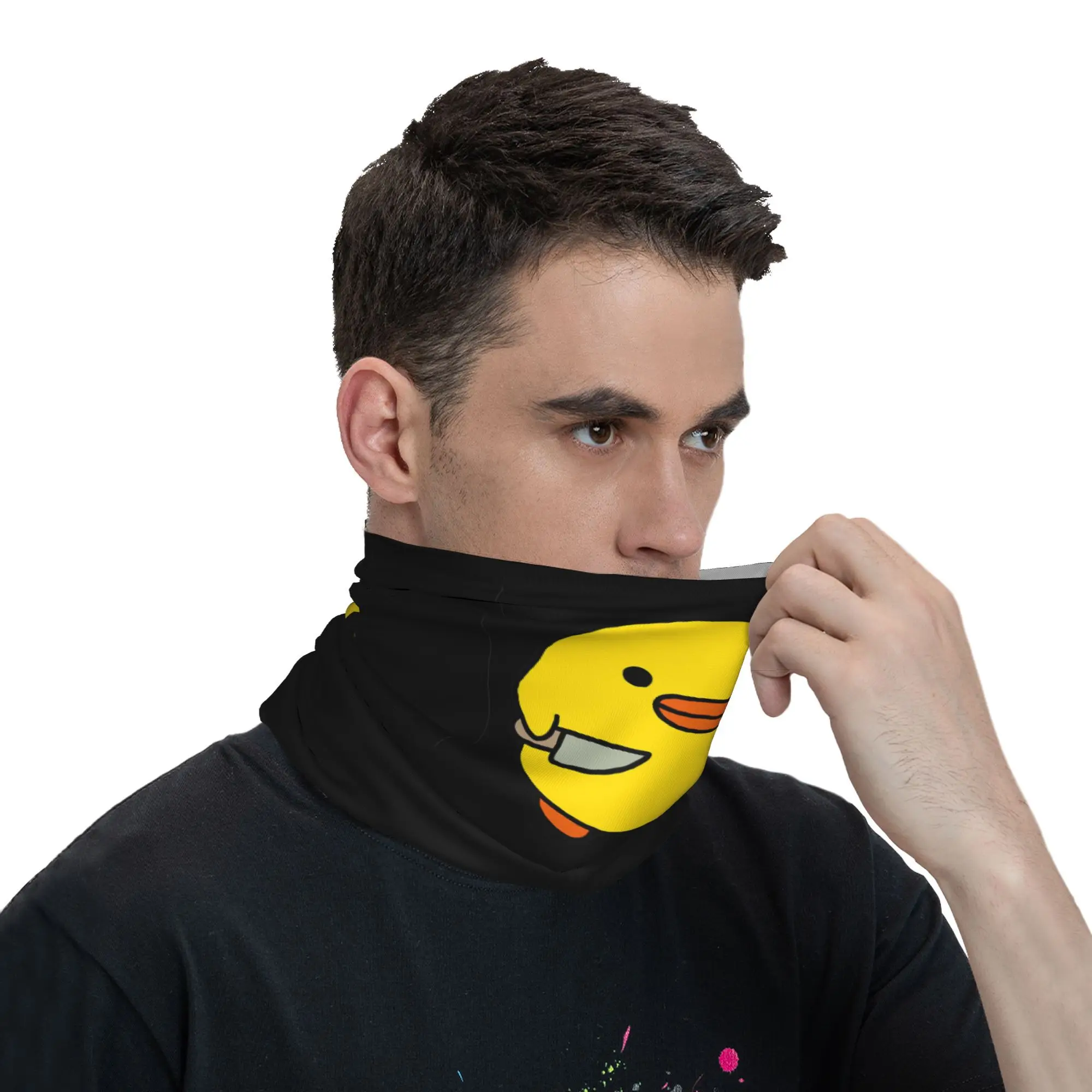 eend met mes kawaii eend mes eend Bandana Halsbeenkap Gedrukt Masker Sjaal Multifunctionele Fietssjaal Fietsen