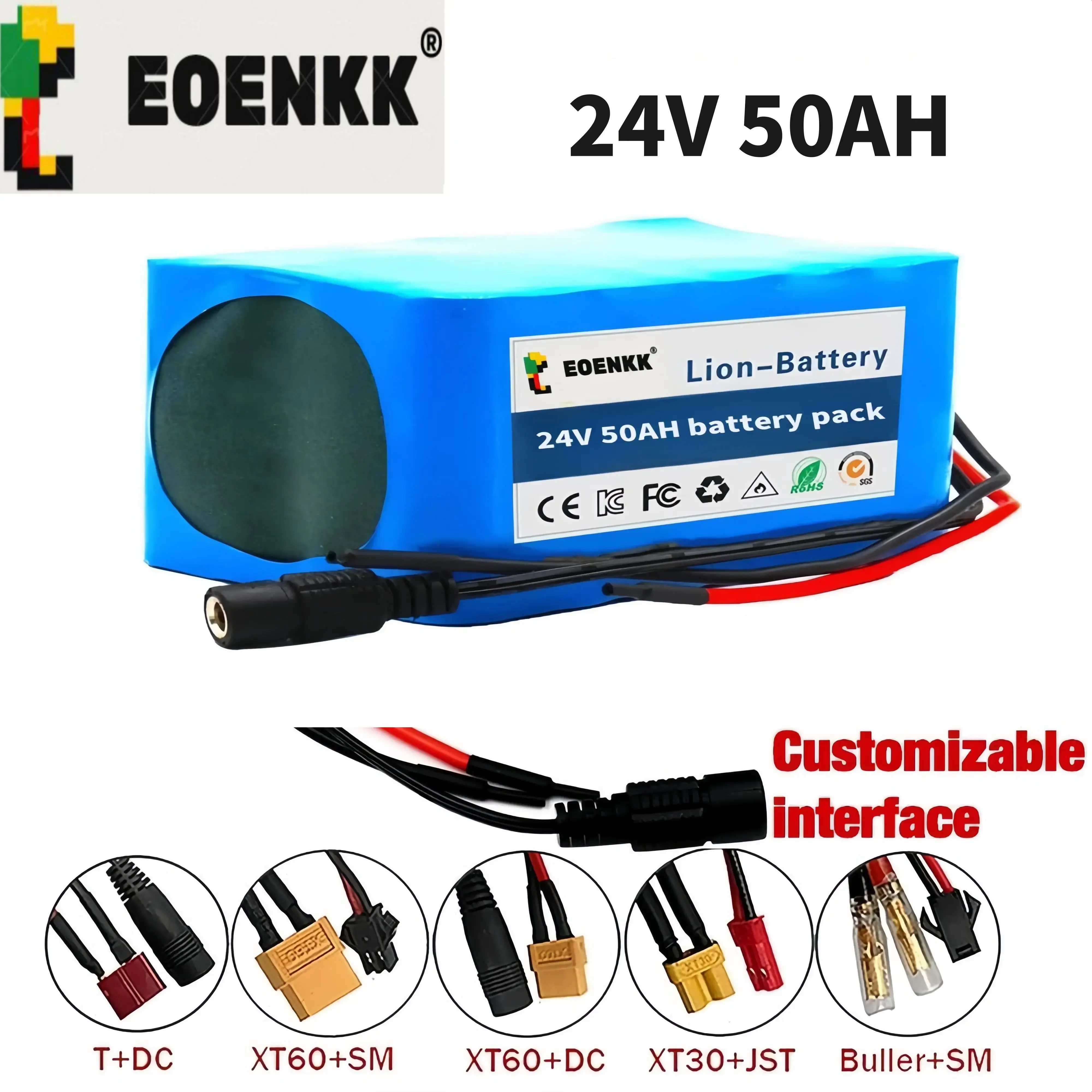 6s4p 24V50Ah 18650Battery Lithium Battery 25.2v 50000mAh Moped high power battery 500W, BMS Li Ion Battery Pack Durable