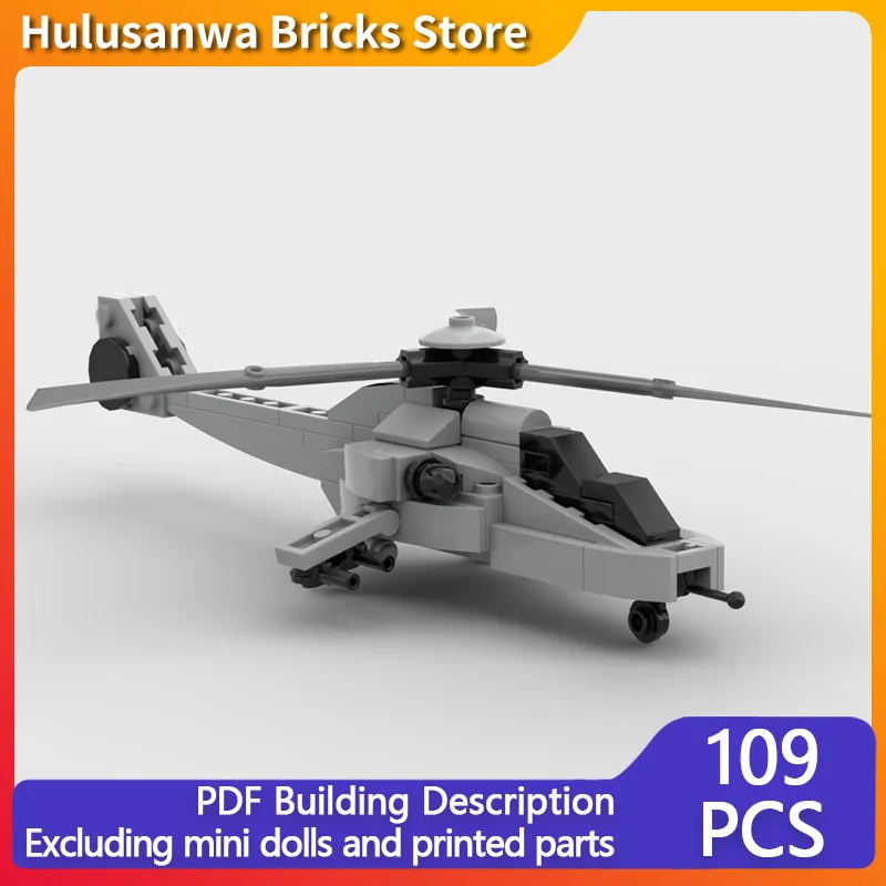 

Futuristic Attack Helicopter Model MOC Building Bricks War Equipment Modular Technology Gifts Holiday Assemble Children Toy Suit