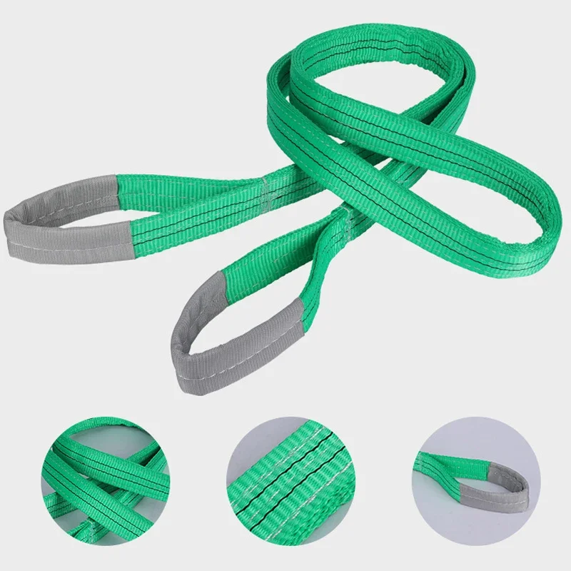 High Tenacity 1/2/3/4 Ton Factory Custom High Strength 100% Polyester Colorful Flat Eye Webbing Sling