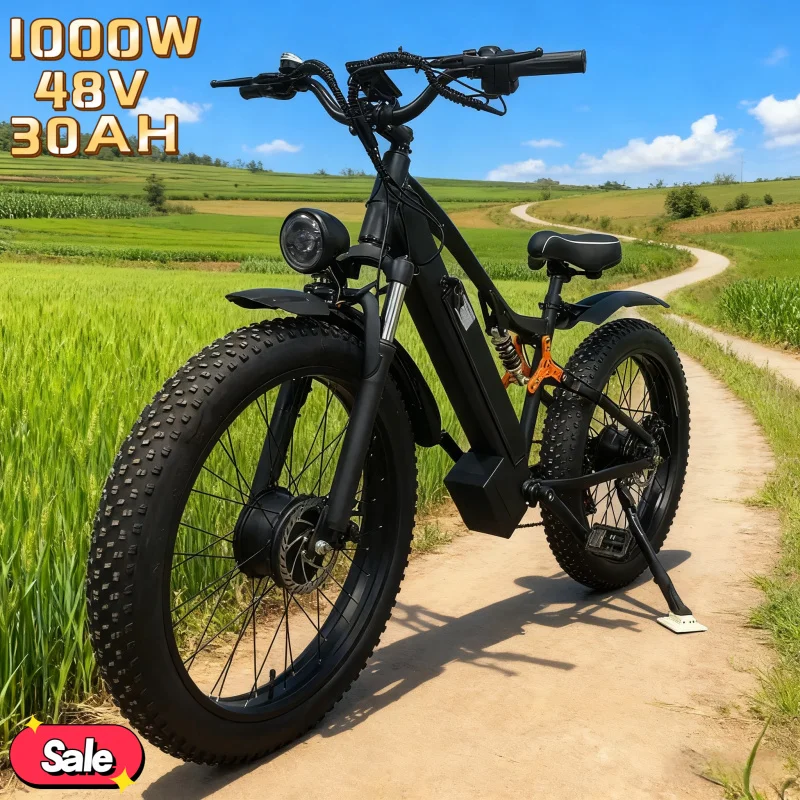 يمكن للدراجة الكهربائية مقاس 26 بوصة أن تصل إلى سرعات 50 كم/ساعة، وهي دراجة إلكترونية مريحة مع عمر بطارية طويل جدًا بقدرة 1000 وات 48 فولت 30 أمبير في الساعة. #1