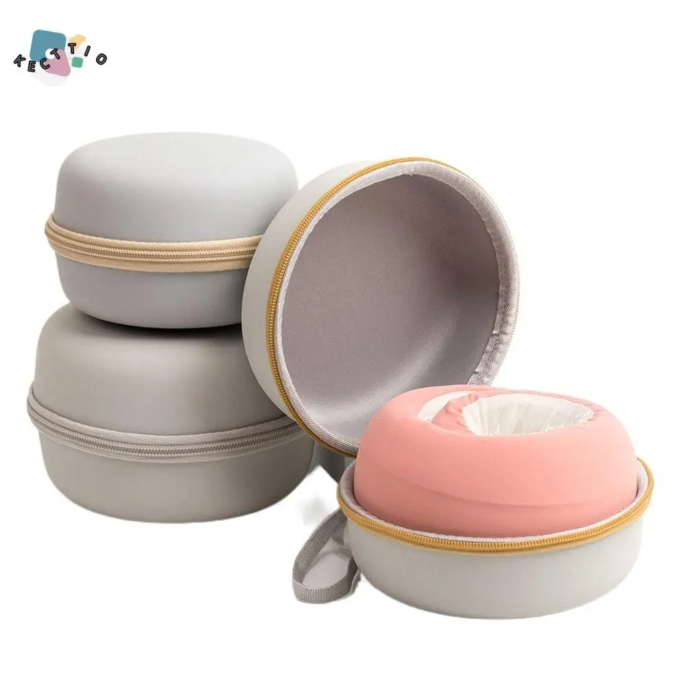 

Portable EVA U Type Neck Pillow Case Grey Waterproof U-shaped Pillow Storage Bag Zipper Round Foam Pillow Box Travel