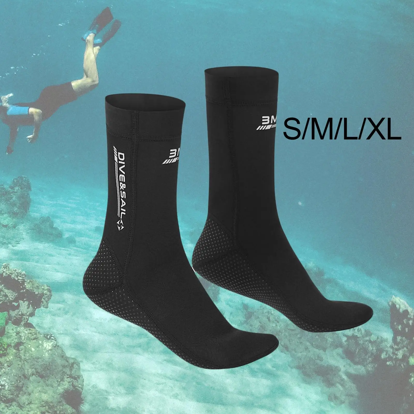 3mm Neoprene Scuba Diving Socks Thermal Flexible Beach Boots Non Slip for Kayaking Swim Beach Scuba Women Men