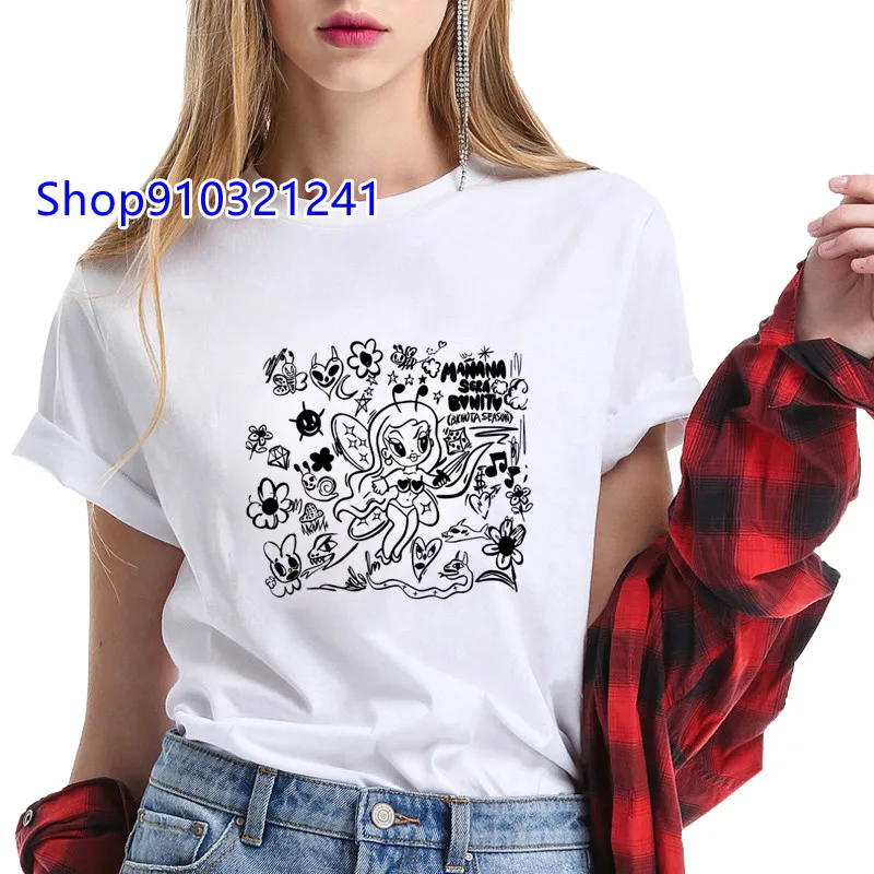 Karol G Tshirt KawaII Graphic BONITO Letter T-shirt for Women Fashion Casual Short Sleeve Tops Woman Harajuku Female T-shirts