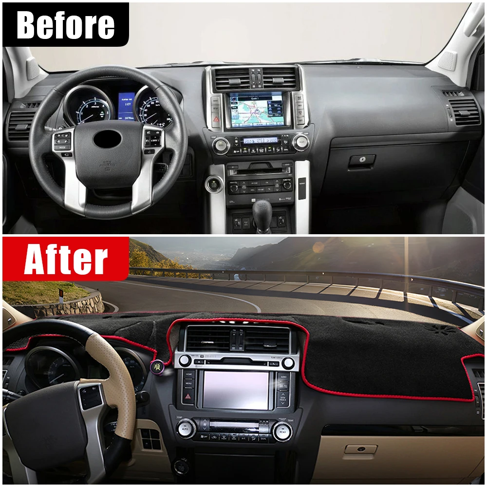 Car Dashboard Cover Avoid Light Pad Carpet For Toyota Land Cruiser Prado 150 J150 2010-2016 2017 2018 2019 2020 2021 2022 2023