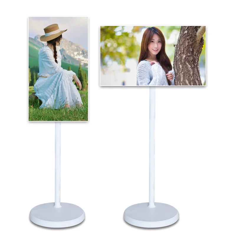 Extra Large 21.5 Android Tablet Stand Portable TV with NFC LCD Touch Screen for Conference Room White Cabinet