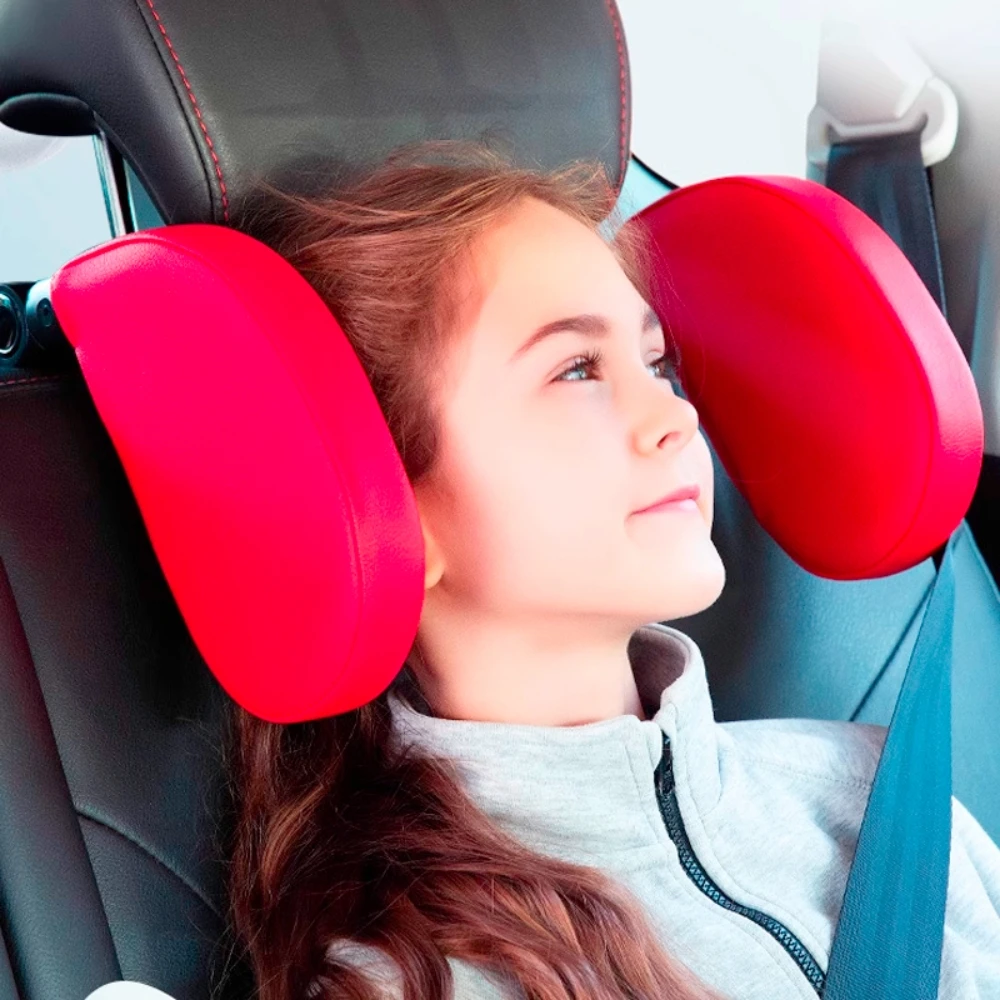 Auto-Kopfstützenkissen 360 °   Verstellbare Schlafkopf- und Nackenstütze PU U-förmiges Reisekissen für Kinder und Erwachsene