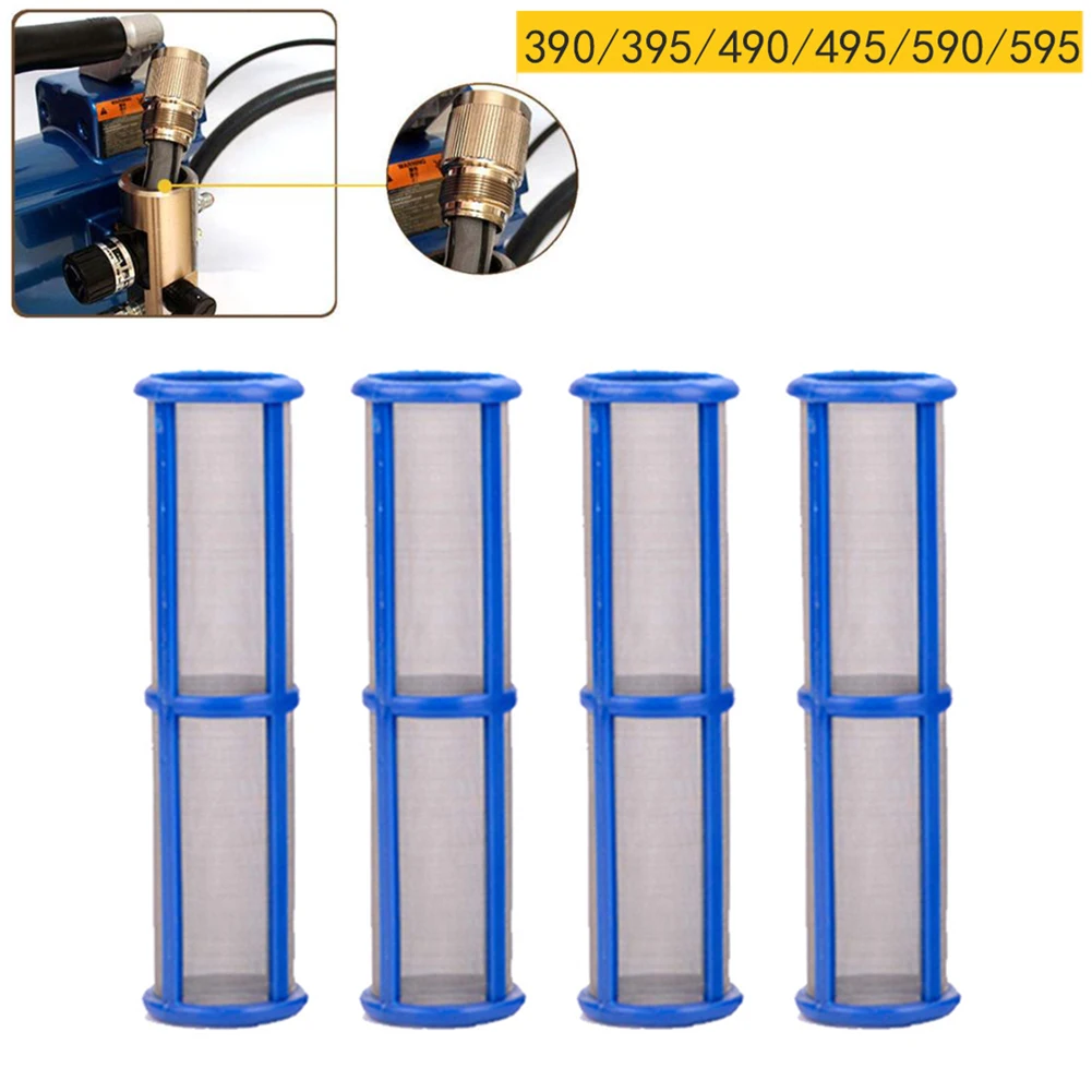 4pcs  Spray Pump Filter 100 Mesh Airless Electric Paint Sprayer For G 390 395 495 595 For Latex Coatings Filter Element New