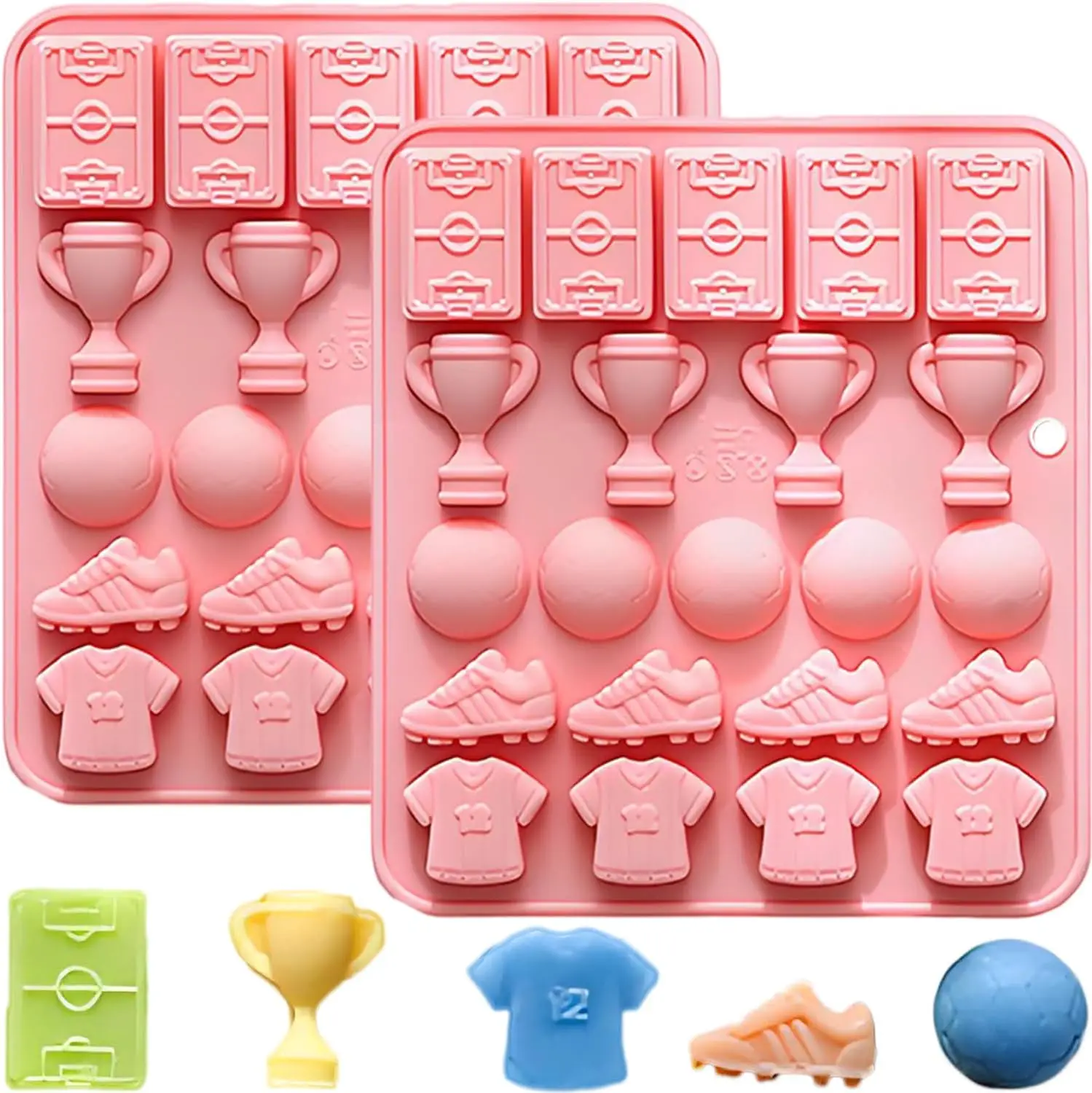

22-hole Football Chocolate Mold 3d Soccer Sports Theme Silicone Molds Baking Mould for Chocolate Candy Cake Decorating Tools