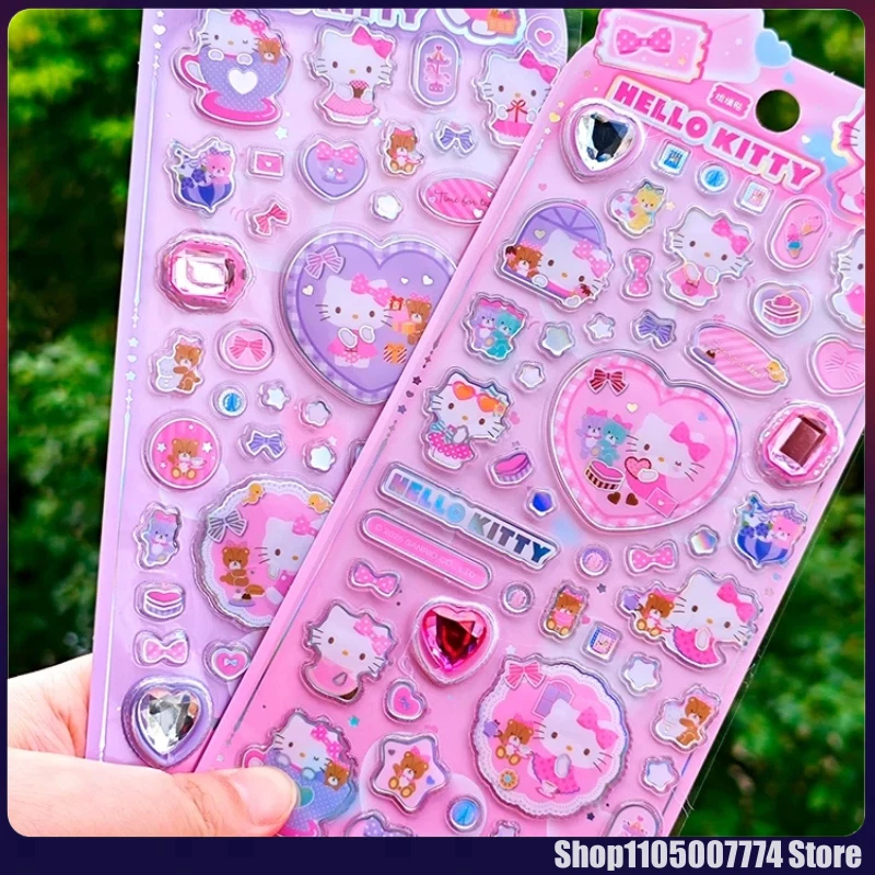 

2 шт. Kawaii Kt 3d наклейка с бриллиантами и кристаллами, милый чехол для мобильного телефона «сделай сам», декоративная наклейка, студенческие канцелярские принадлежности, наклейка для справочника