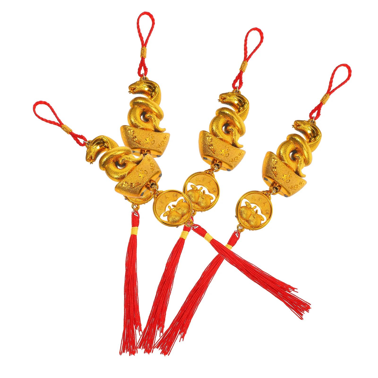 

4 Pcs Chinese Style Pendant Lunar New Year Snake Decorations Plastic Hanging