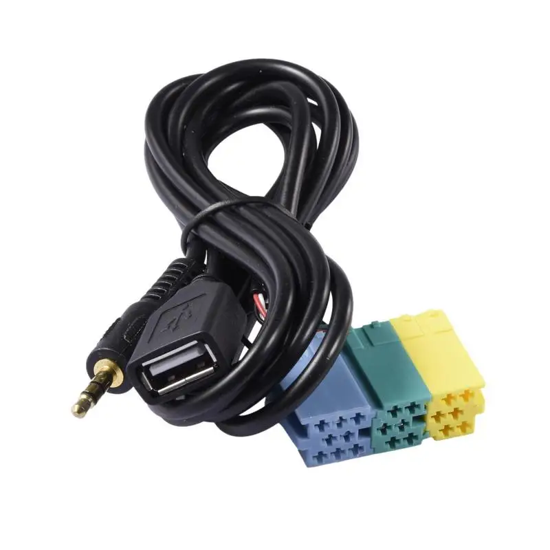 2 In 1 3.5MM & USB Plug kabel Audio mobil colokan laki-laki perempuan konektor Jack USB kartu suara eksternal adaptor Audio Aksesori Mobil