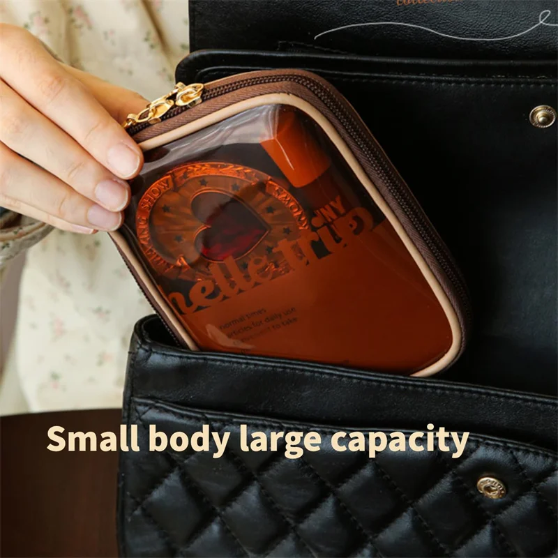 Mini Makeup Bag Storage Lipsticks Cosmetics Case For Purse Business trip skincare and toiletries bag box