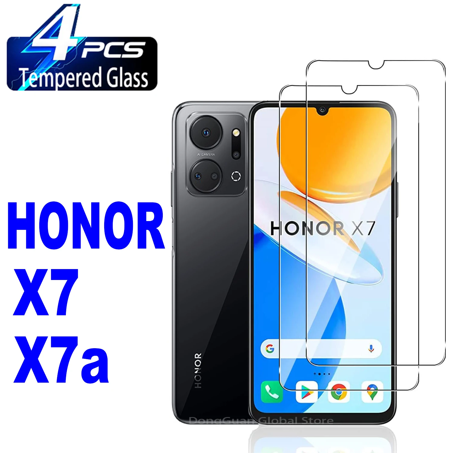 

2/4Pcs High Auminum Tempered Glass For HONOR X7 X7a Screen Protector Glass Film