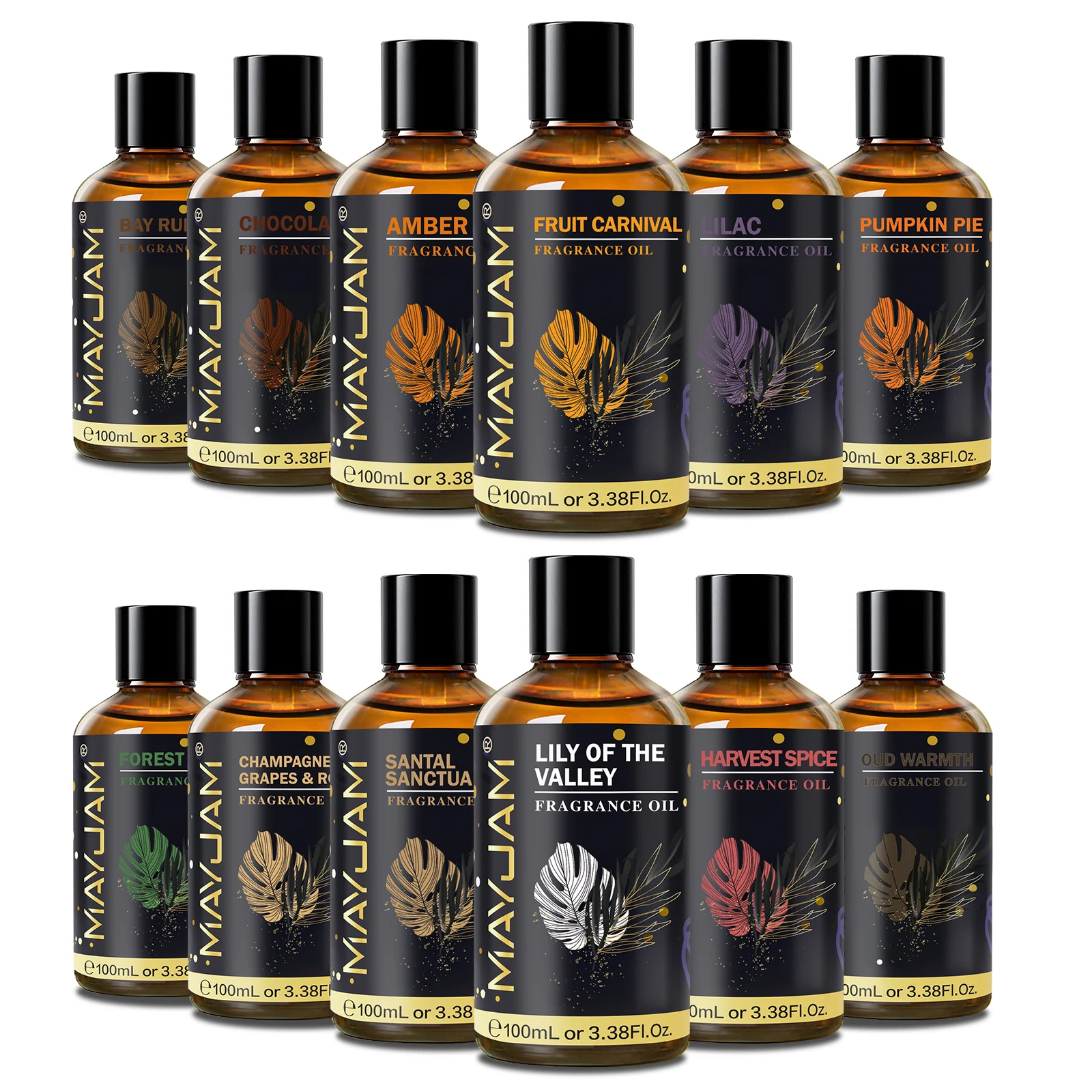 MAYJAM Fragrance Oil Hotel Lilac Forest Pine Bay Rum Chocolate White Santal Scents for Diffuser Candle Making 100ml Aroma Oil