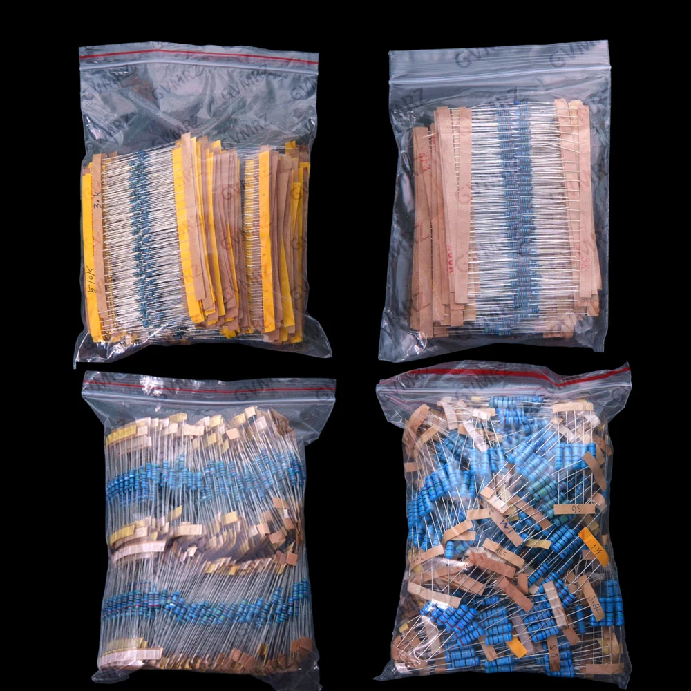 130Values 156Values 1/4W 1/6W 1/2W 1W 2W Power Metal Film Resistor Kit 1R-10M Assortment Set 1ohm-10Mohm samples pack 1/4W