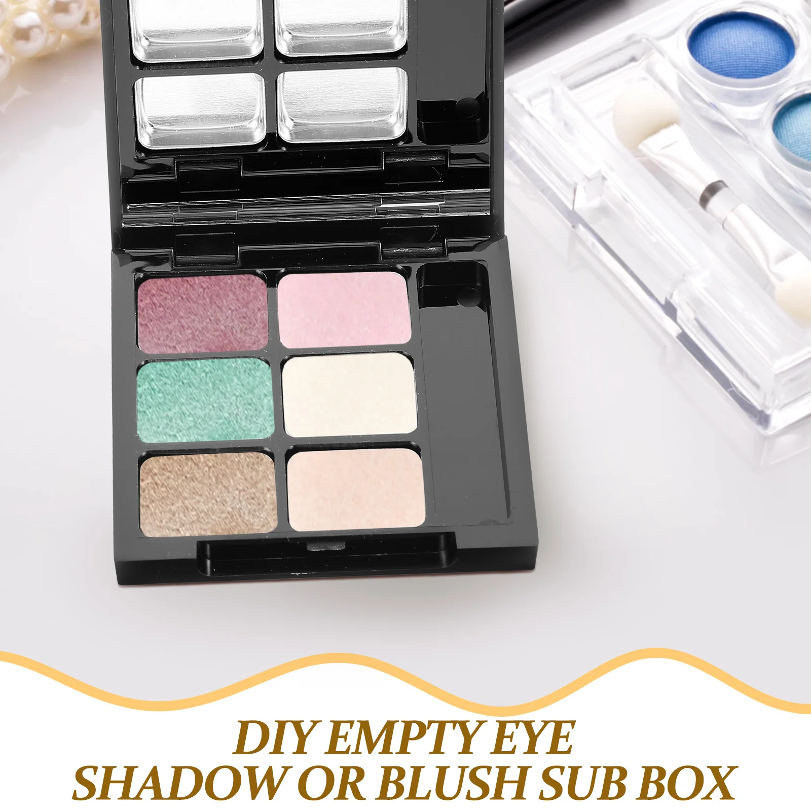 1 Set Empty Eyeshadow Box Makeup Eyeshadow Container with Mirror Plates Eyeshadow Pallet highlighter container with mirror