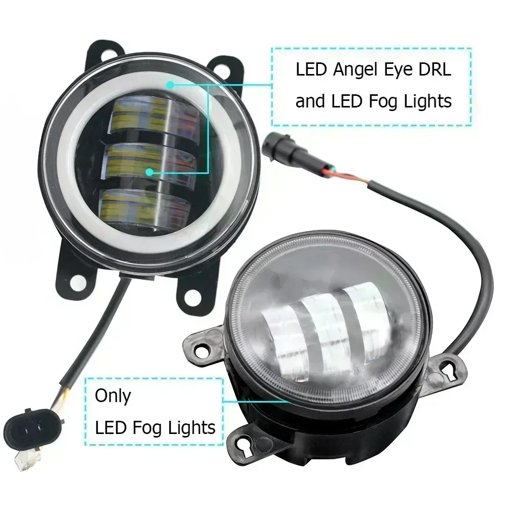 Led Fog Lights PTF 30W Lens for Citroen C5 II RC RE 2004-2007 C6 2005-2012 Car Turn Signal Angel Eye DRL Daytime Running Light