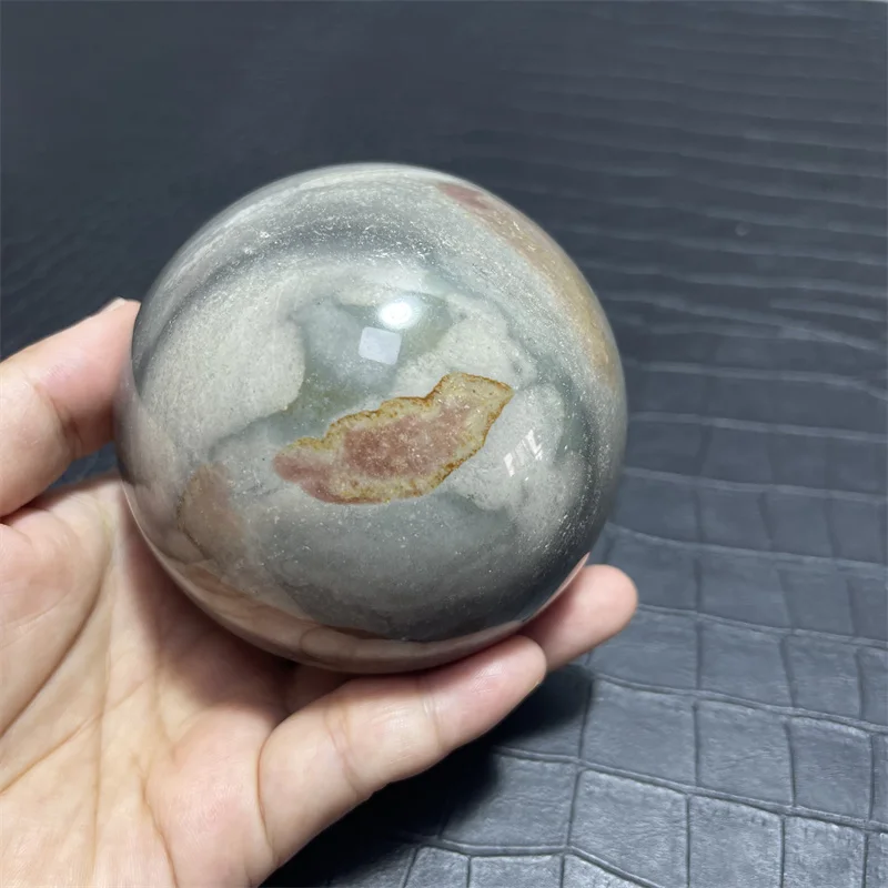 Natural Stone Ocean Jasper Crystal Ball Polished Rock Feng Shui Quartz Sphere Divination Decoration Gift Reiki Healing