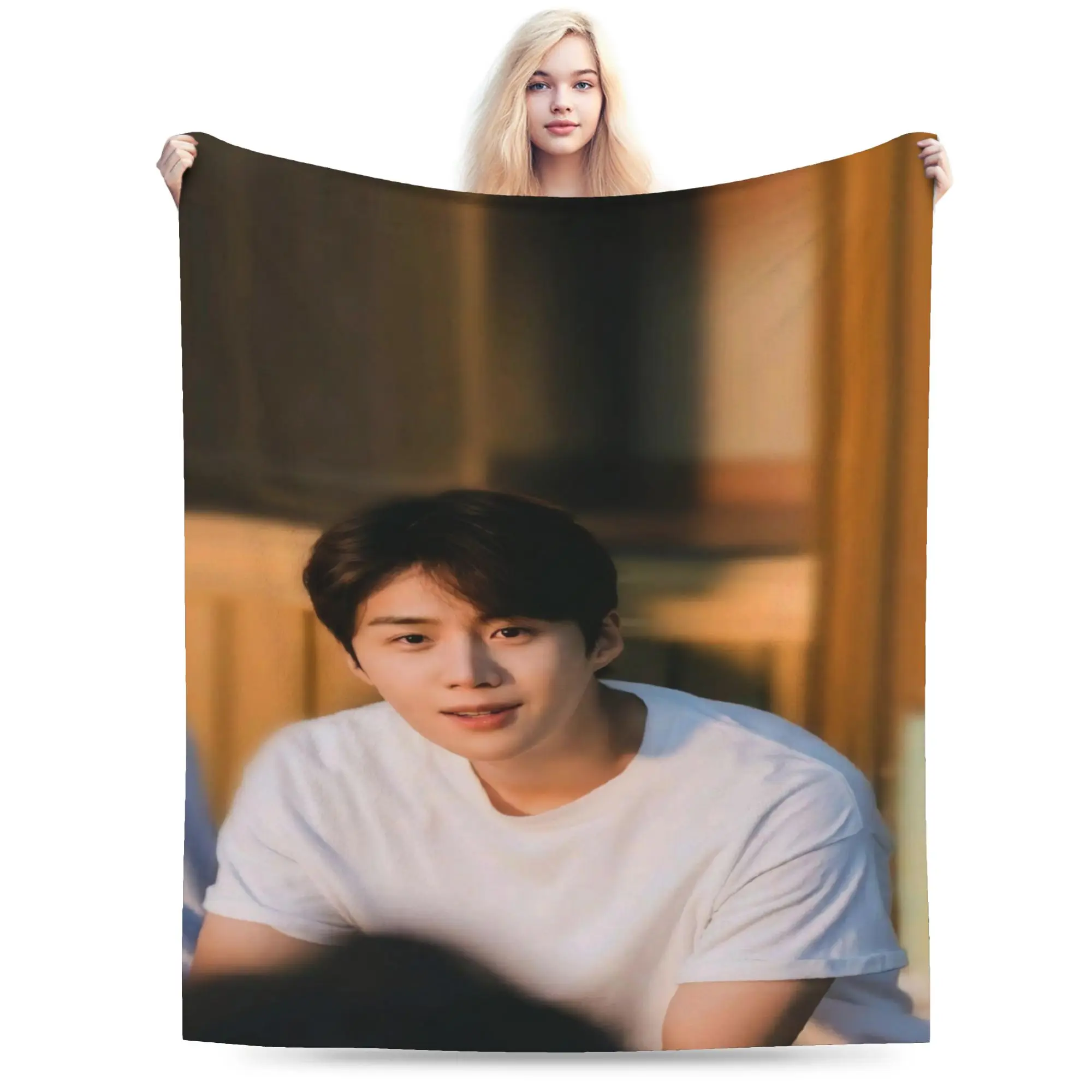 Kim Seon-ho Gift Blanket For Men Women Ultra Soft  Throw Blankets for Sofa 50x60 Inches Multiple Sizes