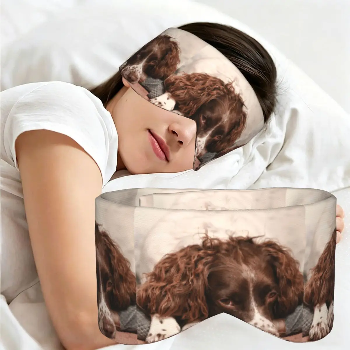 English Springer Spaniel sleep mask Light Blocking Portable Eye Cover for Girls Boys Travel Party Gift Eyeshade eyepatch