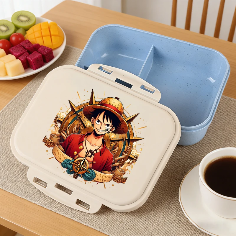 One Piece Bento-Box mit großem Fassungsvermögen für Jungen und Mädchen, Anime-Cartoon-Lebensmittelbehälter, tragbare modische Lunch-Tasche für Studenten, Geschenke