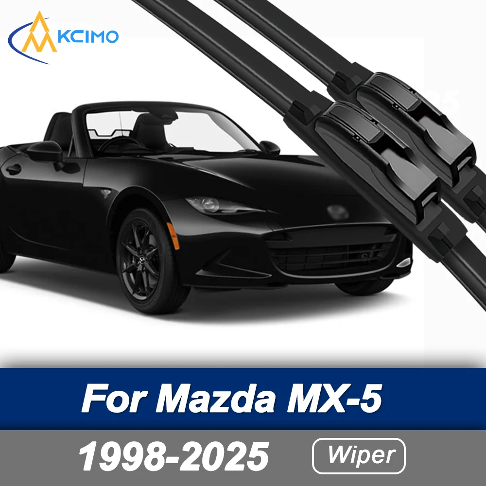 Универсальные силиконовые щетки стеклоочистителя автомобиля для Mazda MX-5 1998-2025- Всепогодные тихие дворники, быстросъемный зажим