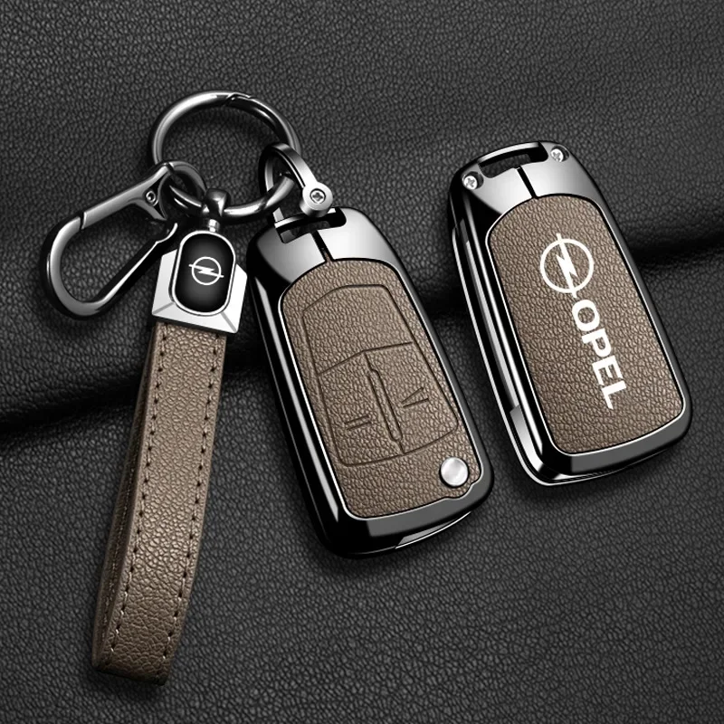 Metal Leather Car Remote Key Case Protector Shell For Opel Vauxhall OPC ADAM Insignia Antara Corsa J D H Kadett GT Accessories view 2