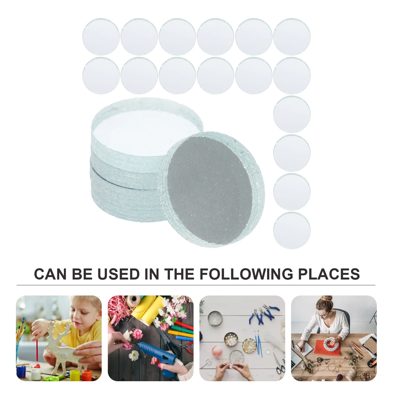 

Frosted Pieces For Diy Decor Handmade Circular Mirror Craft Supplies Stick-On Ornament Fish Tank Landscaping Decorative Mosaic