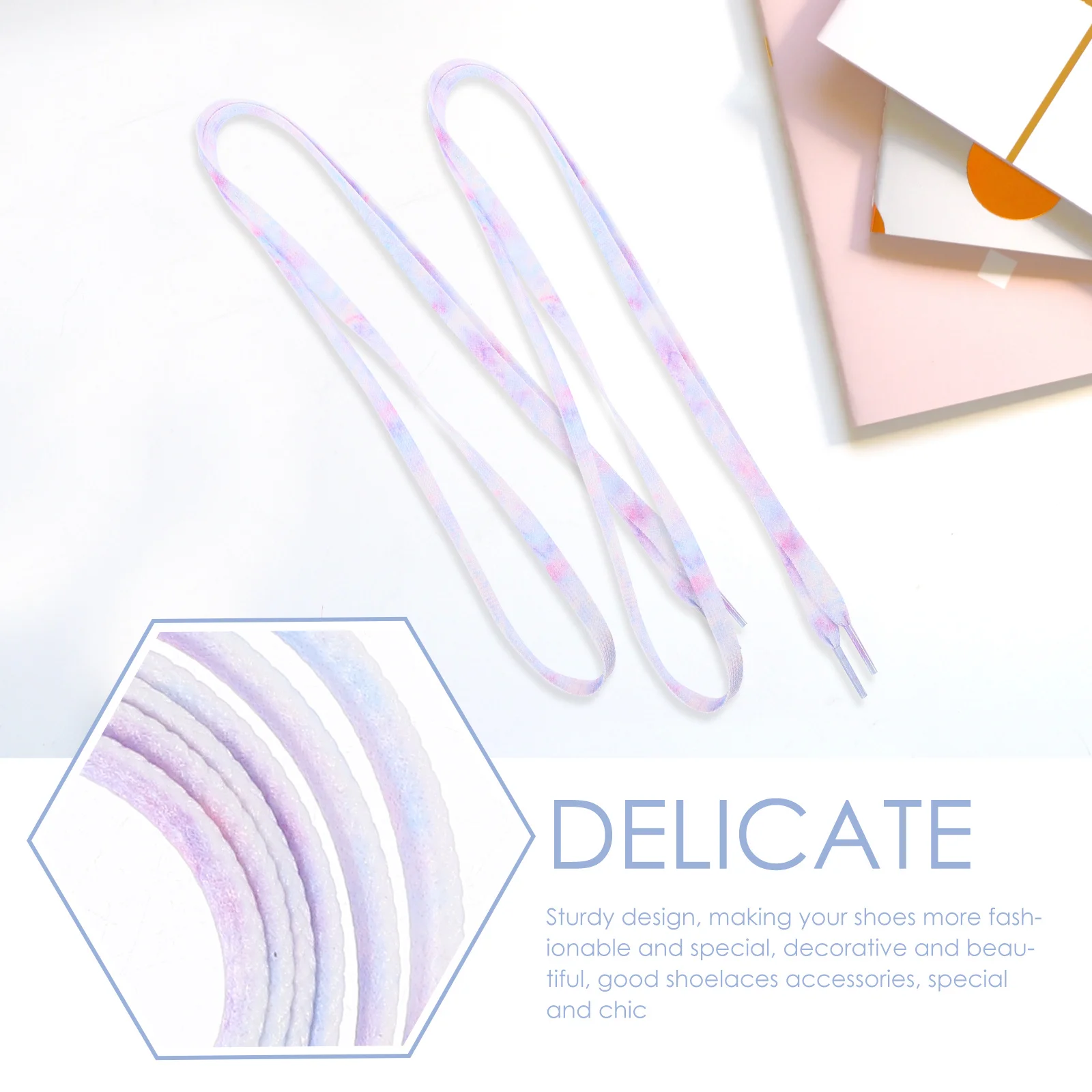 

2 пары шнурков с принтом тай-дай, белые парусиновые туфли из полиэстера, кроссовки на плоской подошве, мужские повседневные аксессуары для обуви, прочные