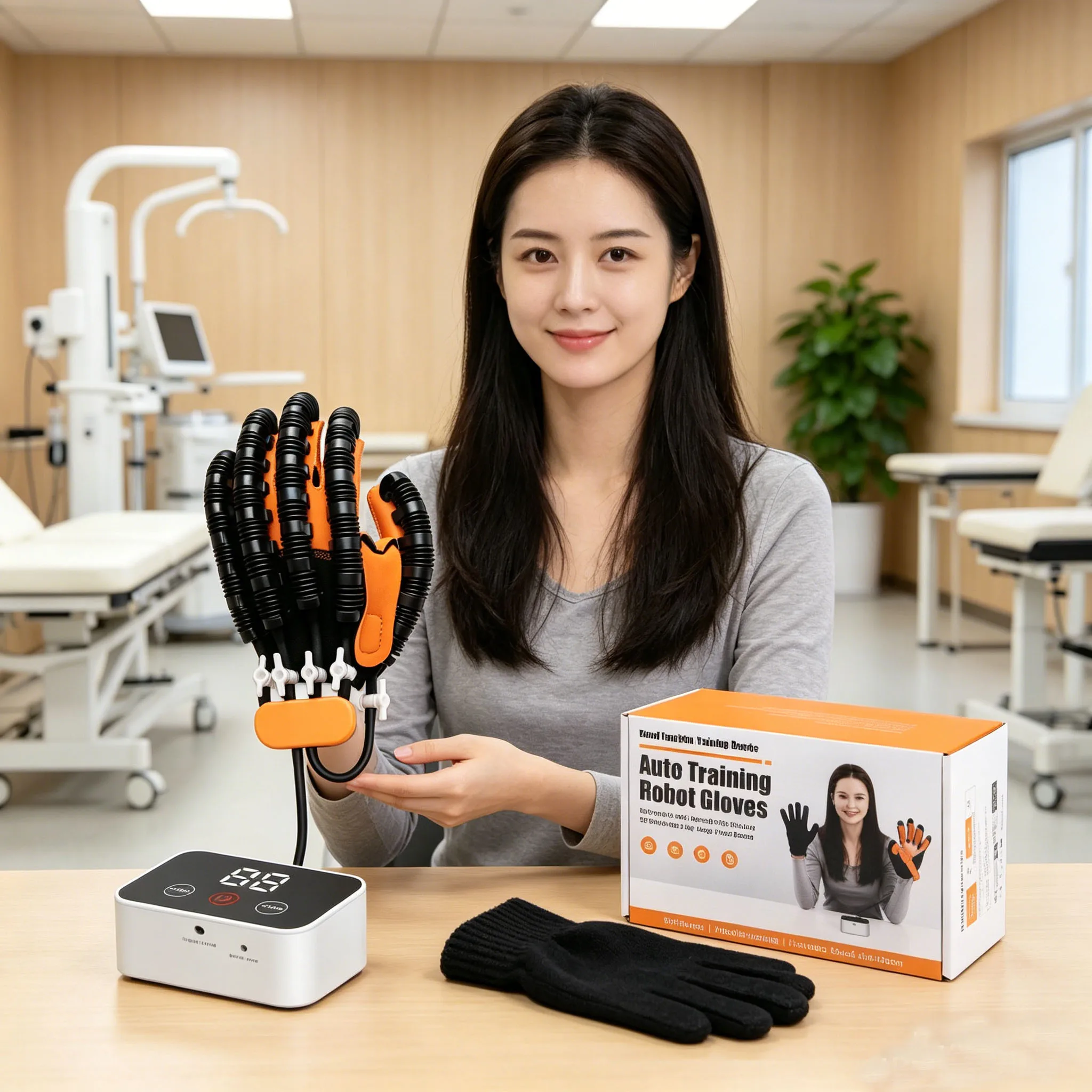 電動ハンドマッサージトレーニングデバイス、手の指機能リハビリロボットグローブ、脳卒中患者片麻痺トレーナー