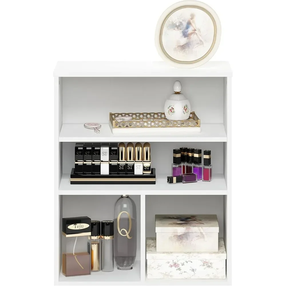 Pasir 3 Tier Display Bookcase, White comodas con cajones  glass cabinet  muebles de baño  cajonera