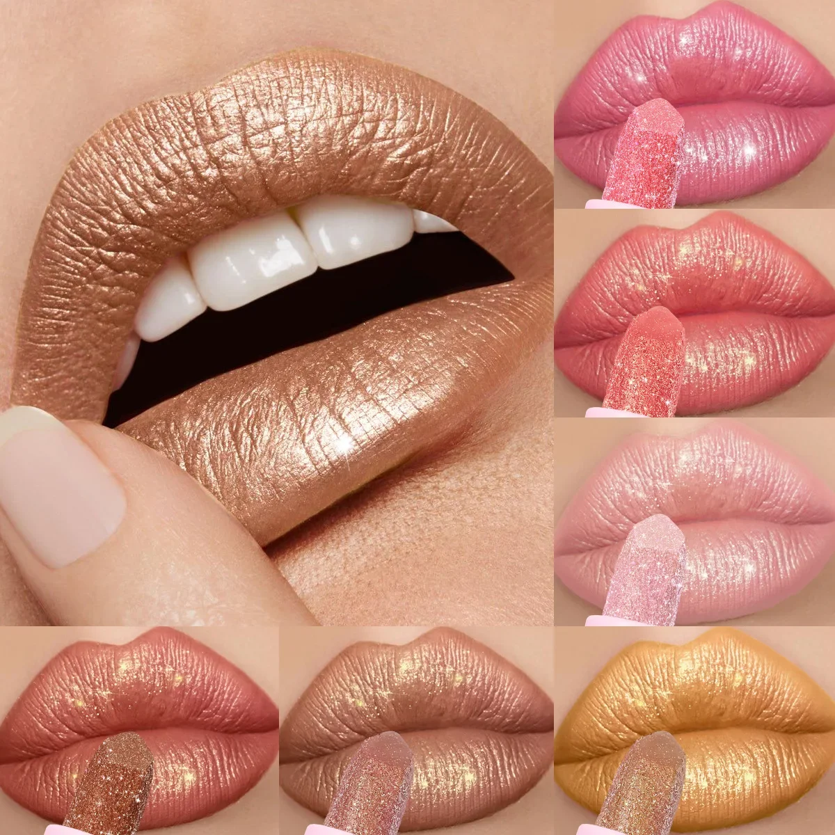 USHAS Neue perlmuttartige und matte Lippenstift-langanhaltende, transferfeste, wasserfeste, antihaftbeschichtete Becherformel